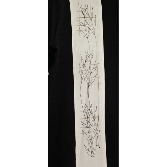 THE HAVANERA CO Shirt Large  Button up Guayabera-Style Hawaiian  Black   A5 - Picture 2 of 5